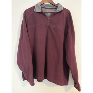 LL Bean Sweater‎ Men’s XL Micro Fleece 1/4 Zip Pullover Maroon Purple
